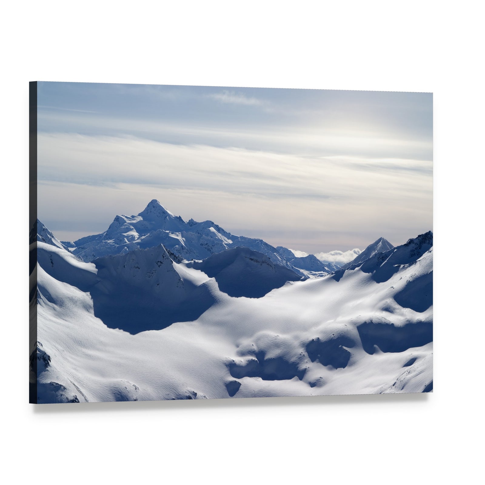 Caucasus Mountains Canvas Wall Art, single panel gallery wrapped canvas, angled product view