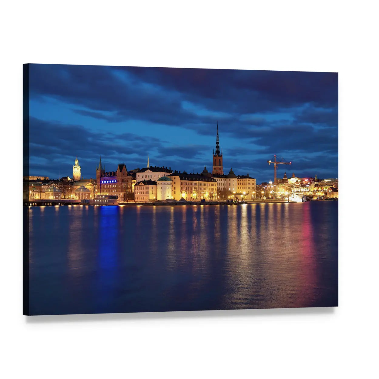 Riddarholmen and Gamla Stan, Stockholm Canvas Wall Art, single panel gallery wrapped canvas, angled product view