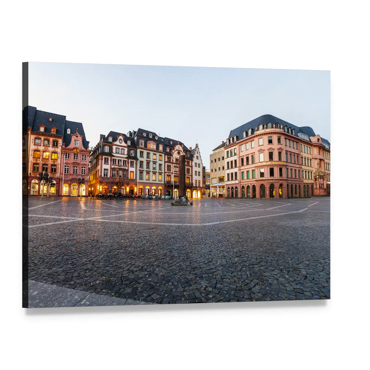 Old Town Mainz Canvas Wall Art, single panel gallery wrapped canvas, angled product view