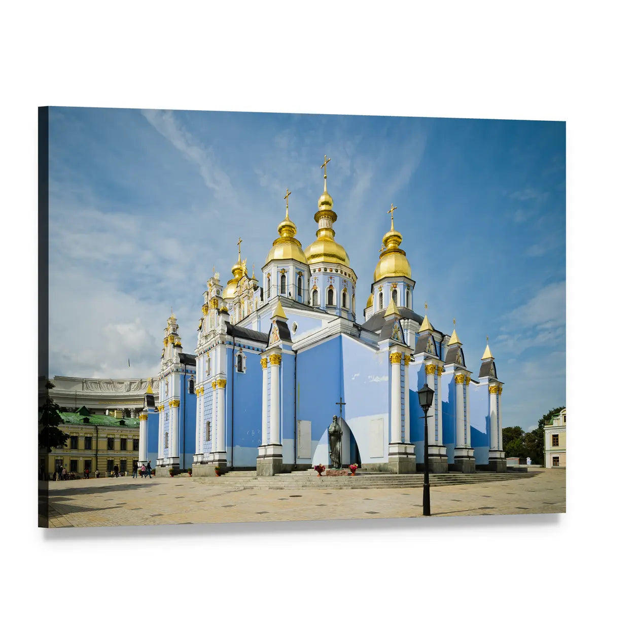 St Michael's Golden-domed Monastery Canvas Wall Art, single panel gallery wrapped canvas, angled product view