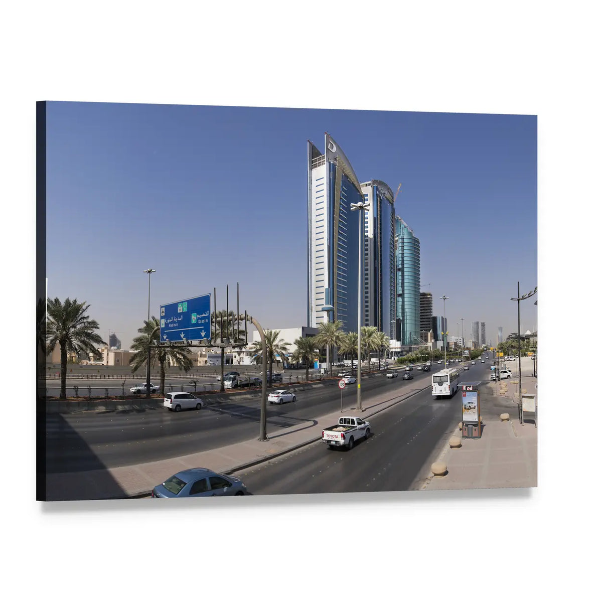 King Fahd Road, Saudi Arabia Canvas Wall Art, single panel gallery wrapped canvas, angled product view