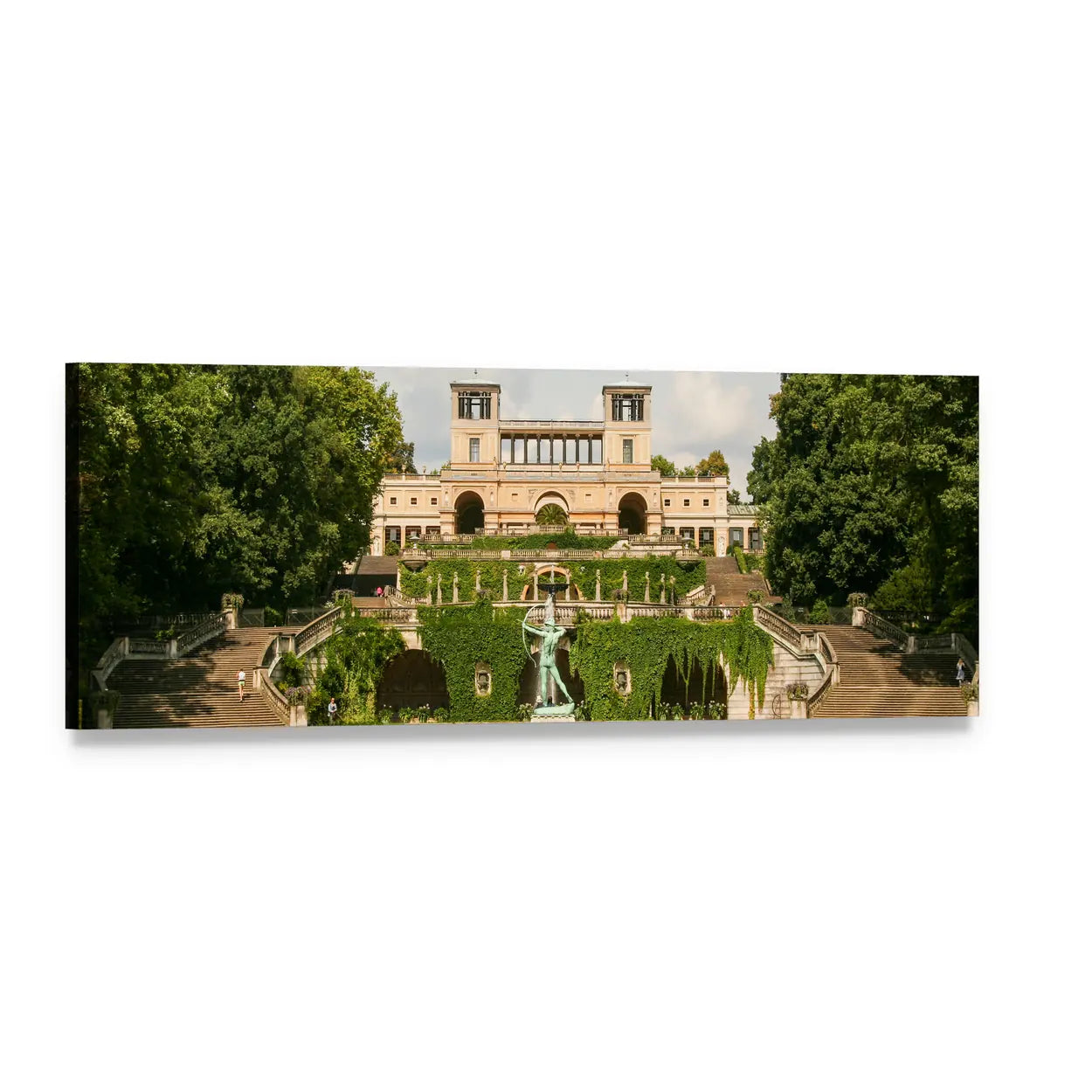 Sanssouci Park Palace and Terraced Gardens Panoramic Canvas Wall Art, single panel gallery wrapped canvas, angled product view