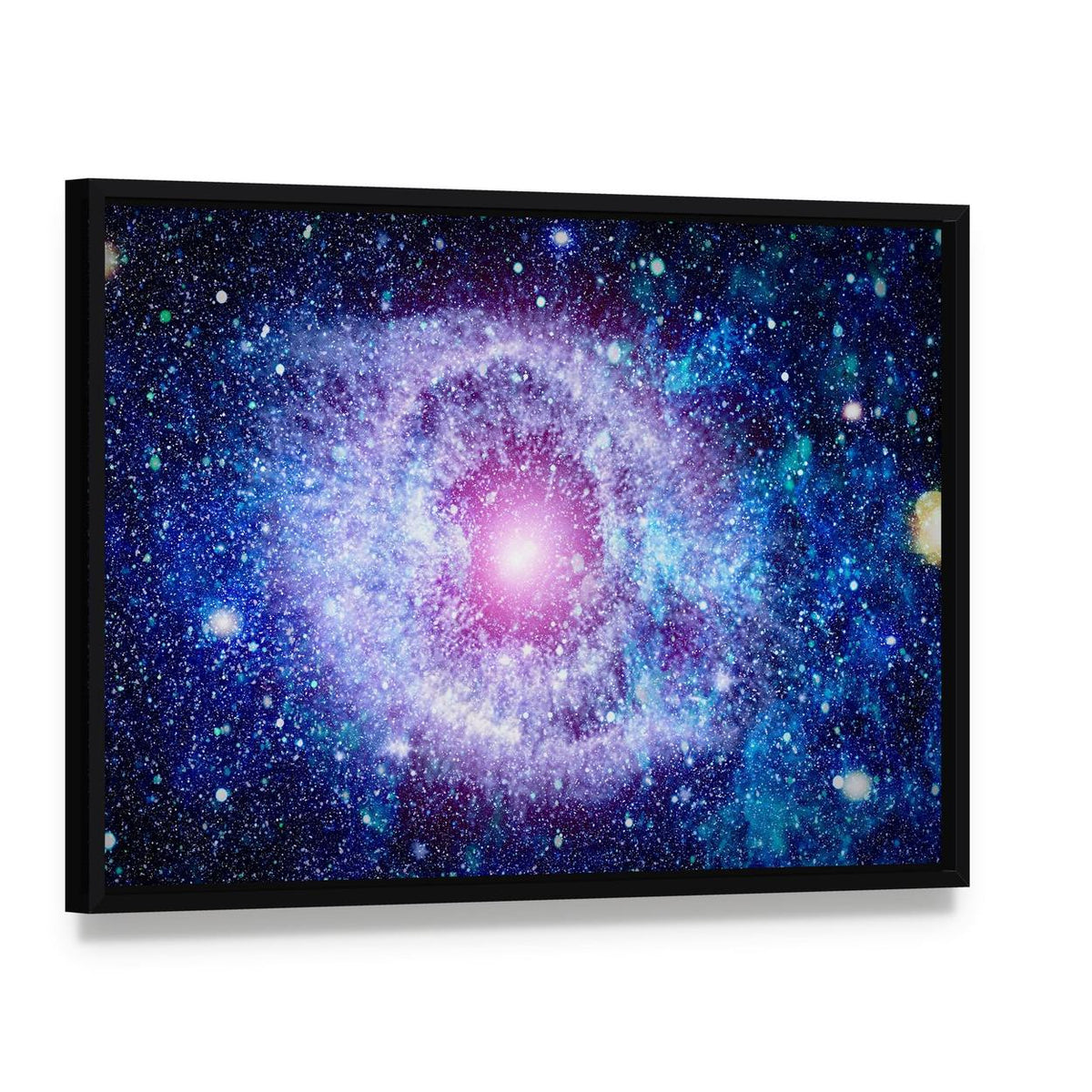 Eye Nebula Canvas Wall Art, framed canvas in a black floater frame, angled product view