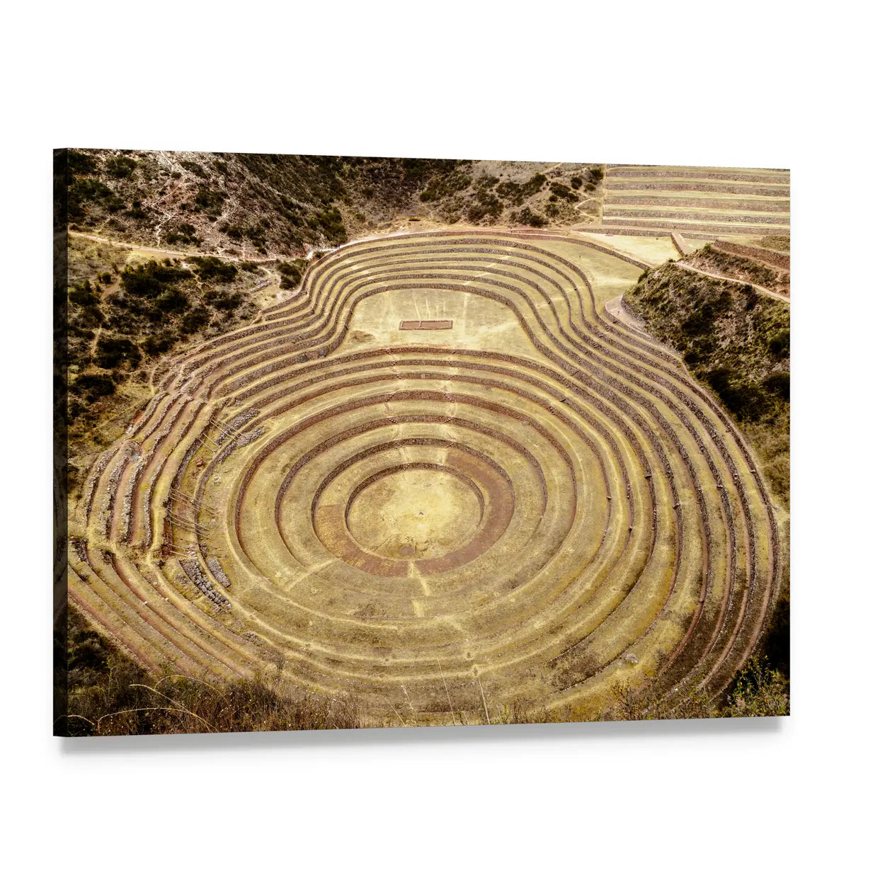 Moray Inca Terraces, Peru Canvas Wall Art, single panel gallery wrapped canvas, angled product view