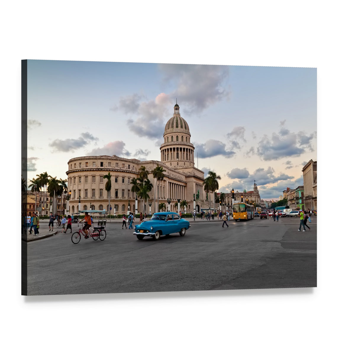 El Capitolio in Havana Canvas Wall Art, single panel gallery wrapped canvas, angled product view
