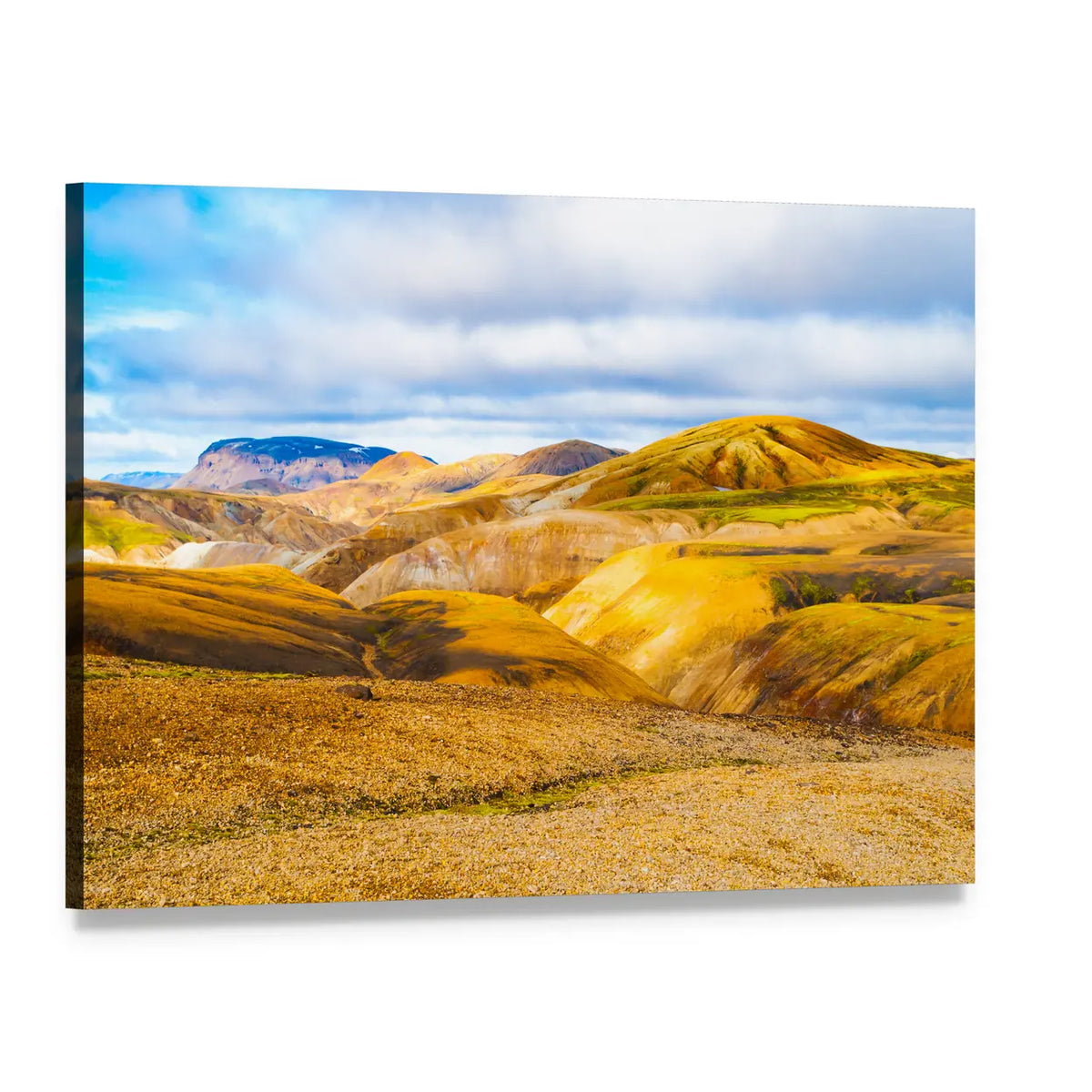 Mountains Of The Fjallabak Nature Reserve In Iceland Canvas Wall Art, single panel gallery wrapped canvas, angled product view