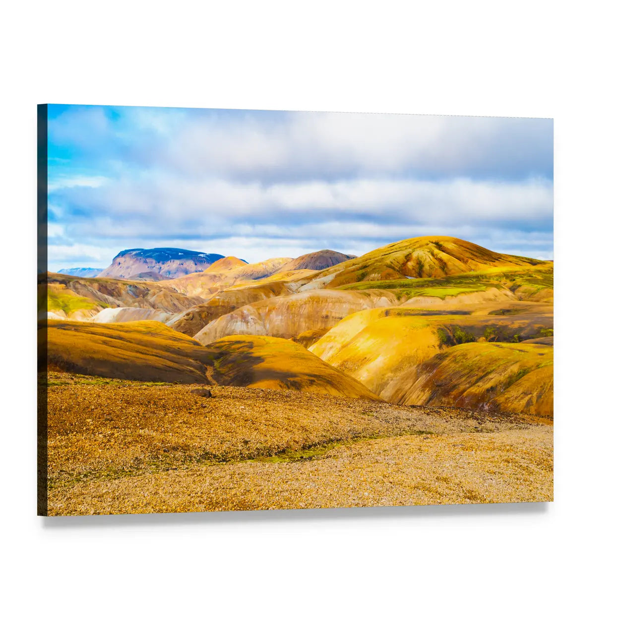 Mountains Of The Fjallabak Nature Reserve In Iceland Canvas Wall Art, single panel gallery wrapped canvas, angled product view