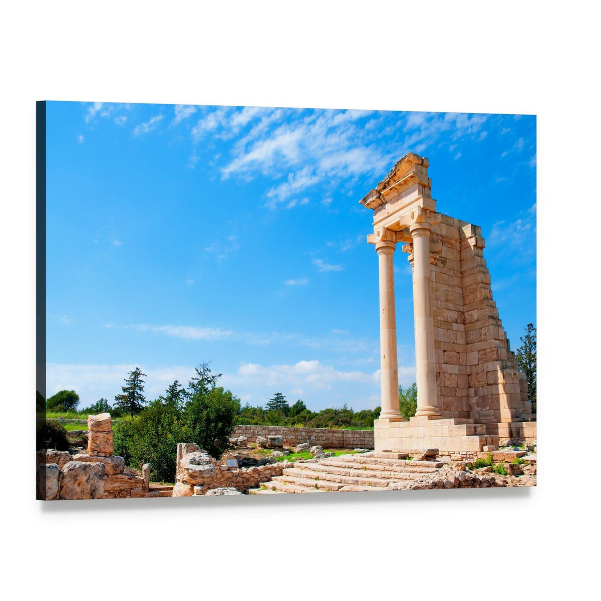 Ruins of the Sanctuary of Apollo Hylates Canvas Wall Art, single panel gallery wrapped canvas, angled product view