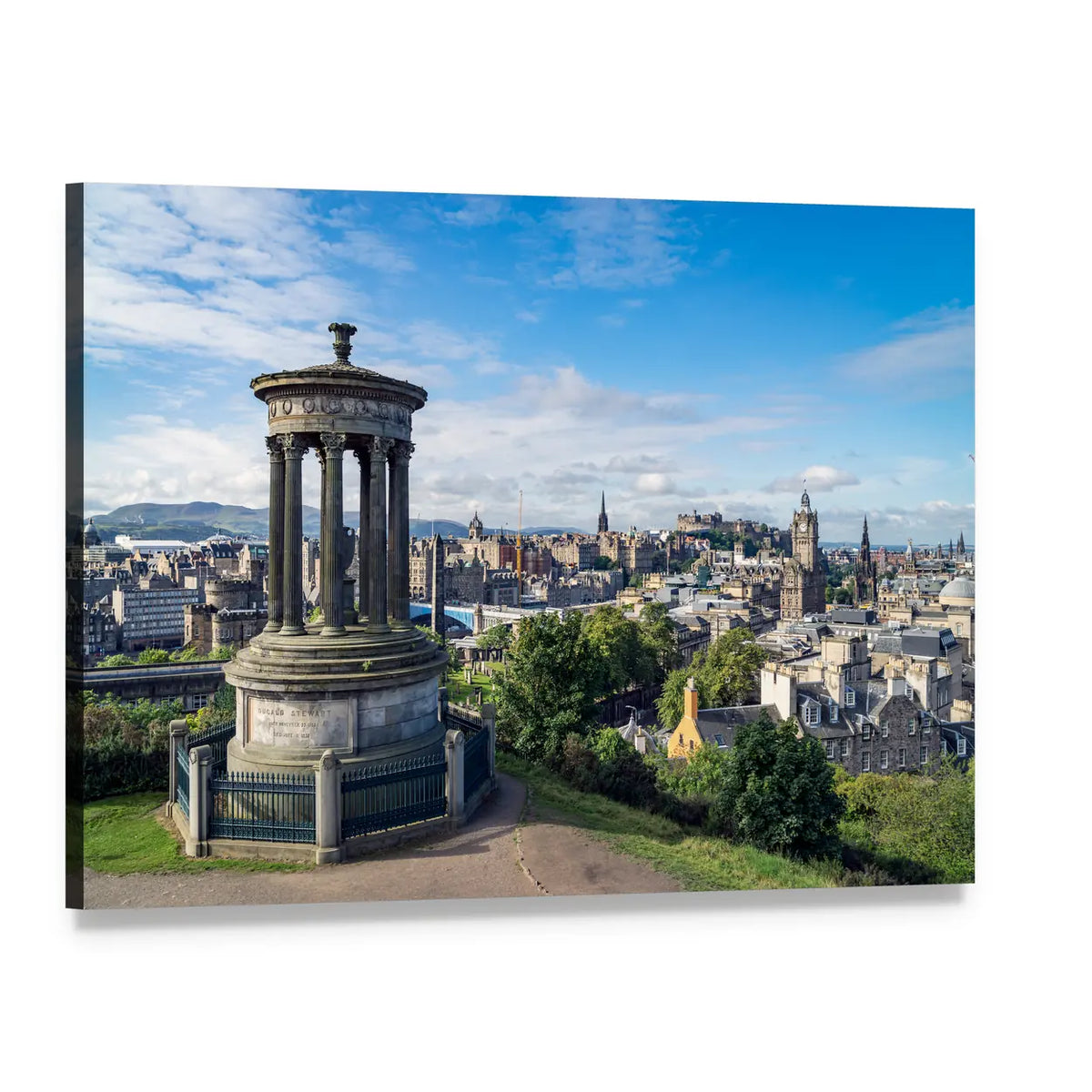 Dugald Stewart Monument on Calton Hill Canvas Wall Art, single panel gallery wrapped canvas, angled product view
