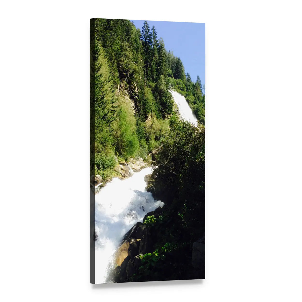 River in Tyrol, Austrian Alps Vertical Canvas Wall Art, 1 panel 1 Vertical layout gallery wrapped canvas set, angled product view