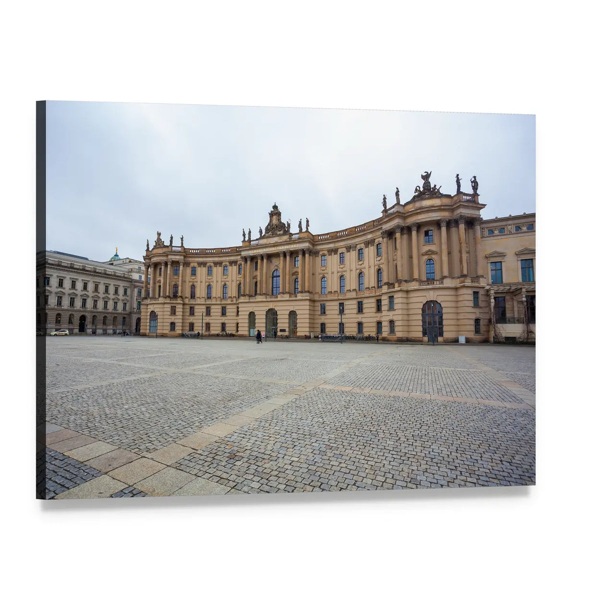 Humboldt University Old Library Facade Canvas Wall Art, single panel gallery wrapped canvas, angled product view