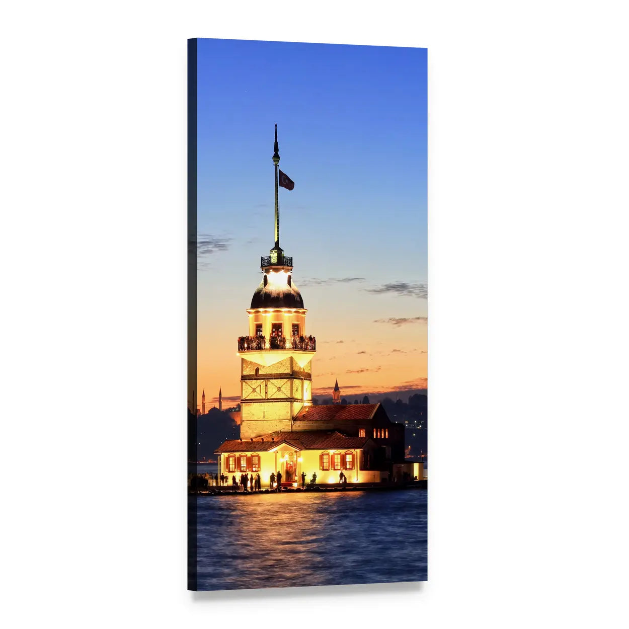 Maiden's Tower, Istanbul Vertical Canvas Wall Art, 1 panel 1 Vertical layout gallery wrapped canvas set, angled product view