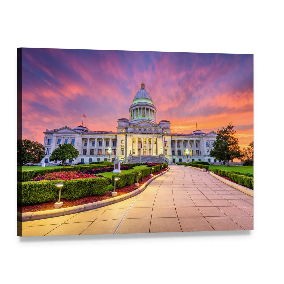 U.s. State Capitol at Sunset Canvas Wall Art, single panel gallery wrapped canvas, angled product view