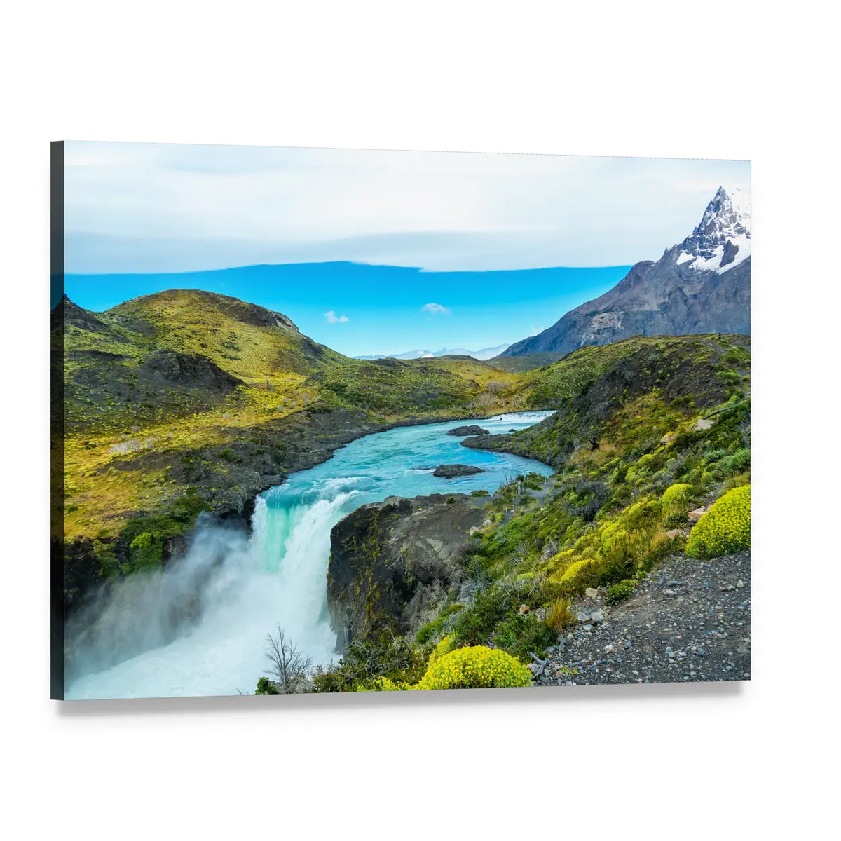 Salto Grande Waterfall Canvas Wall Art, single panel gallery wrapped canvas, angled product view