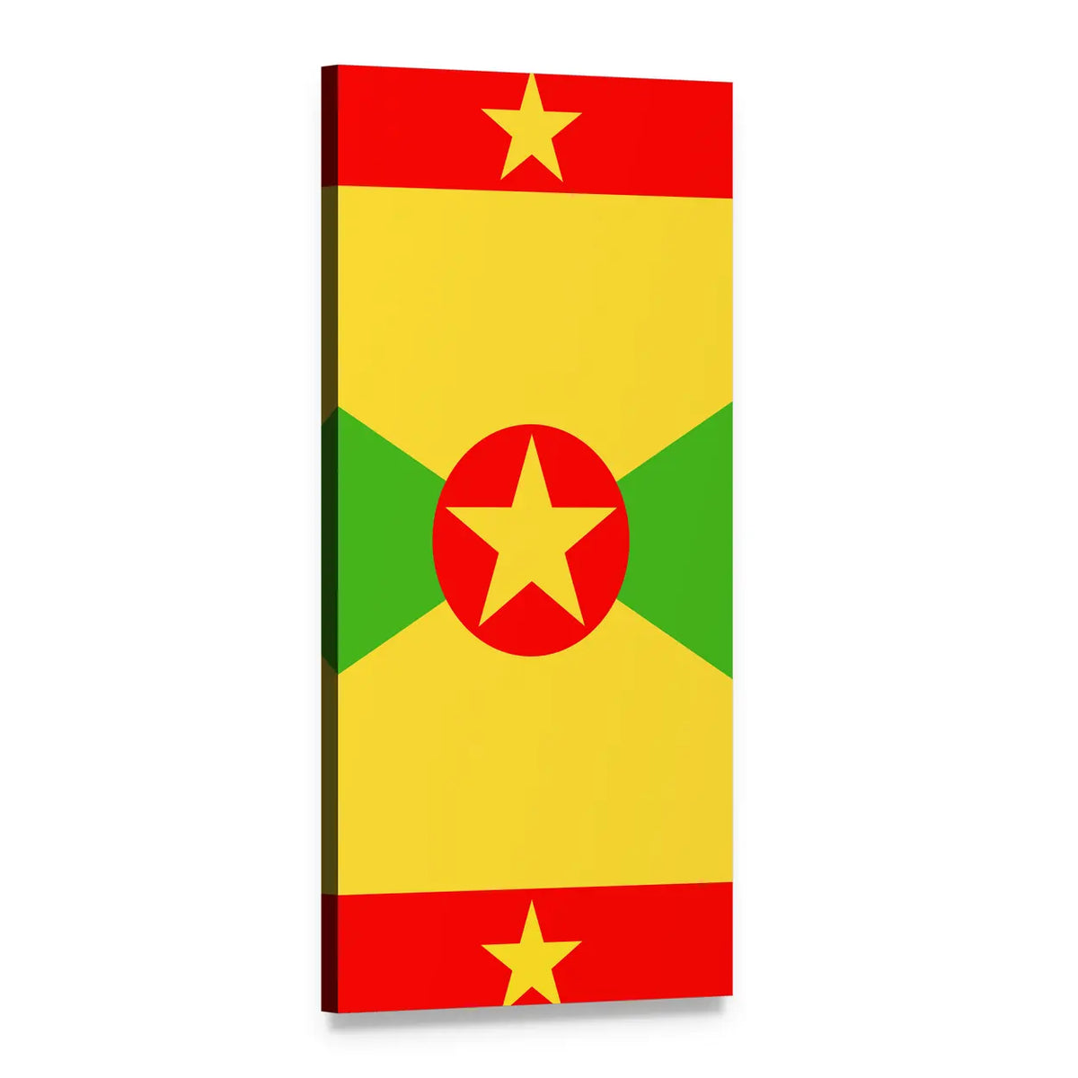 Grenada Flag Vertical Canvas Wall Art, 1 panel 1 Vertical layout gallery wrapped canvas set, angled product view