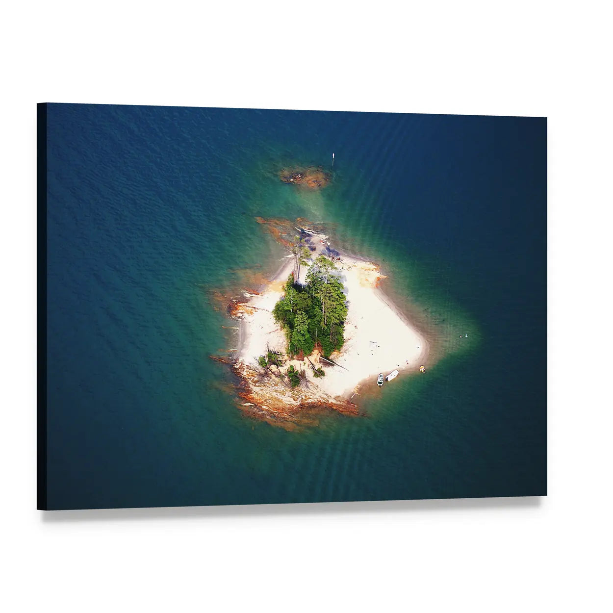 Island on Lake Lanier, Georgia Canvas Wall Art, single panel gallery wrapped canvas, angled product view