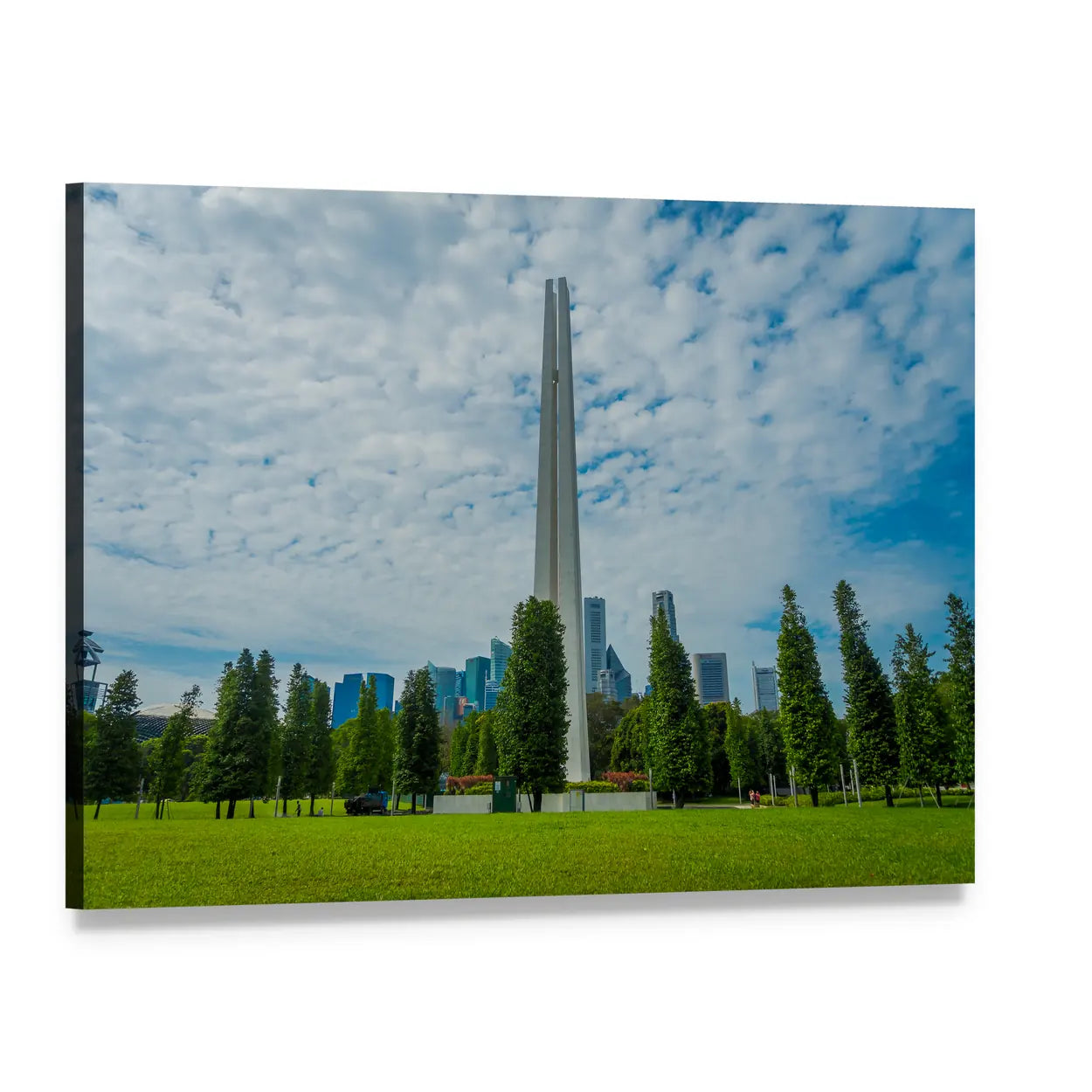 White Tower in Singapore Canvas Wall Art, single panel gallery wrapped canvas, angled product view