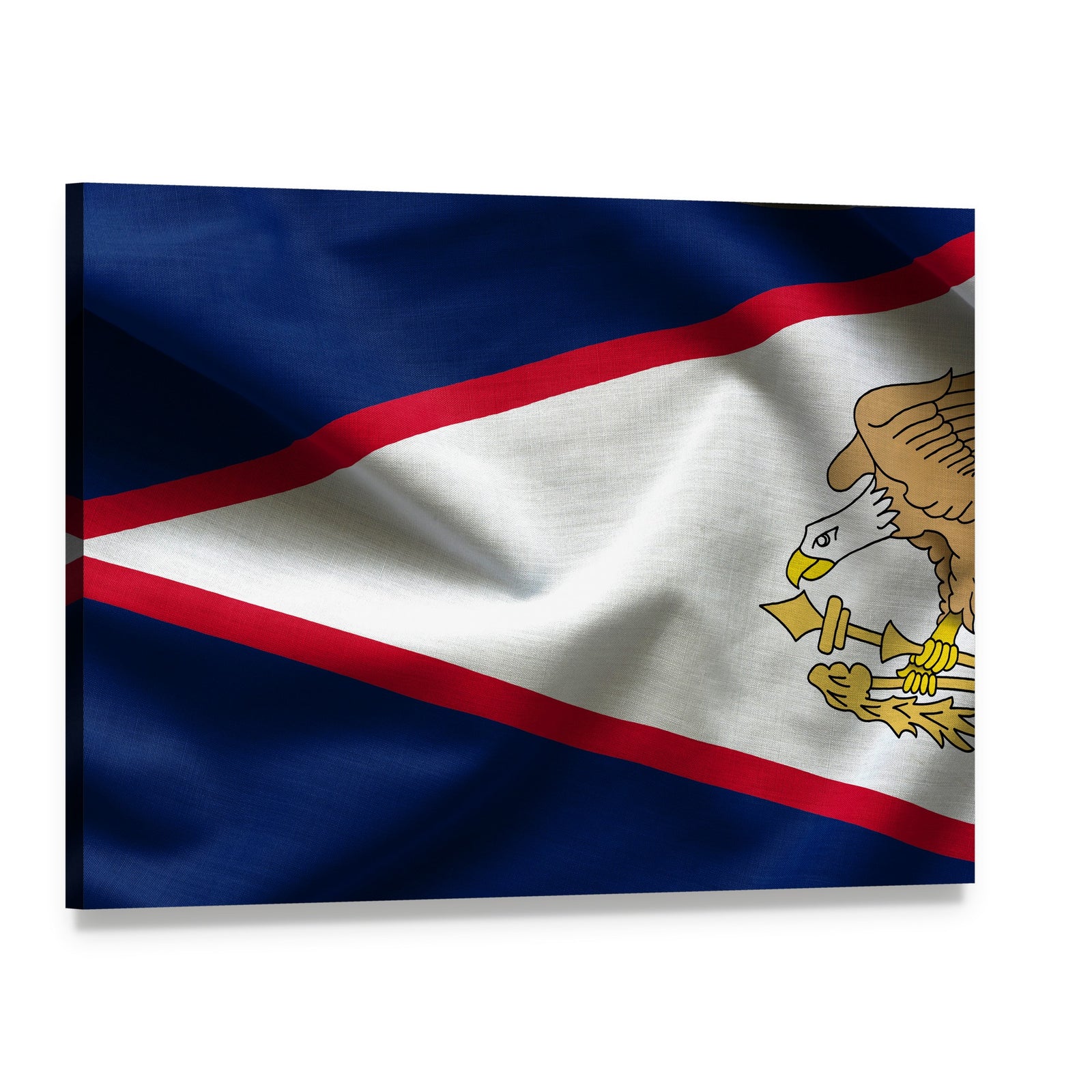 American Samoa Flag Canvas Wall Art, single panel gallery wrapped canvas, angled product view