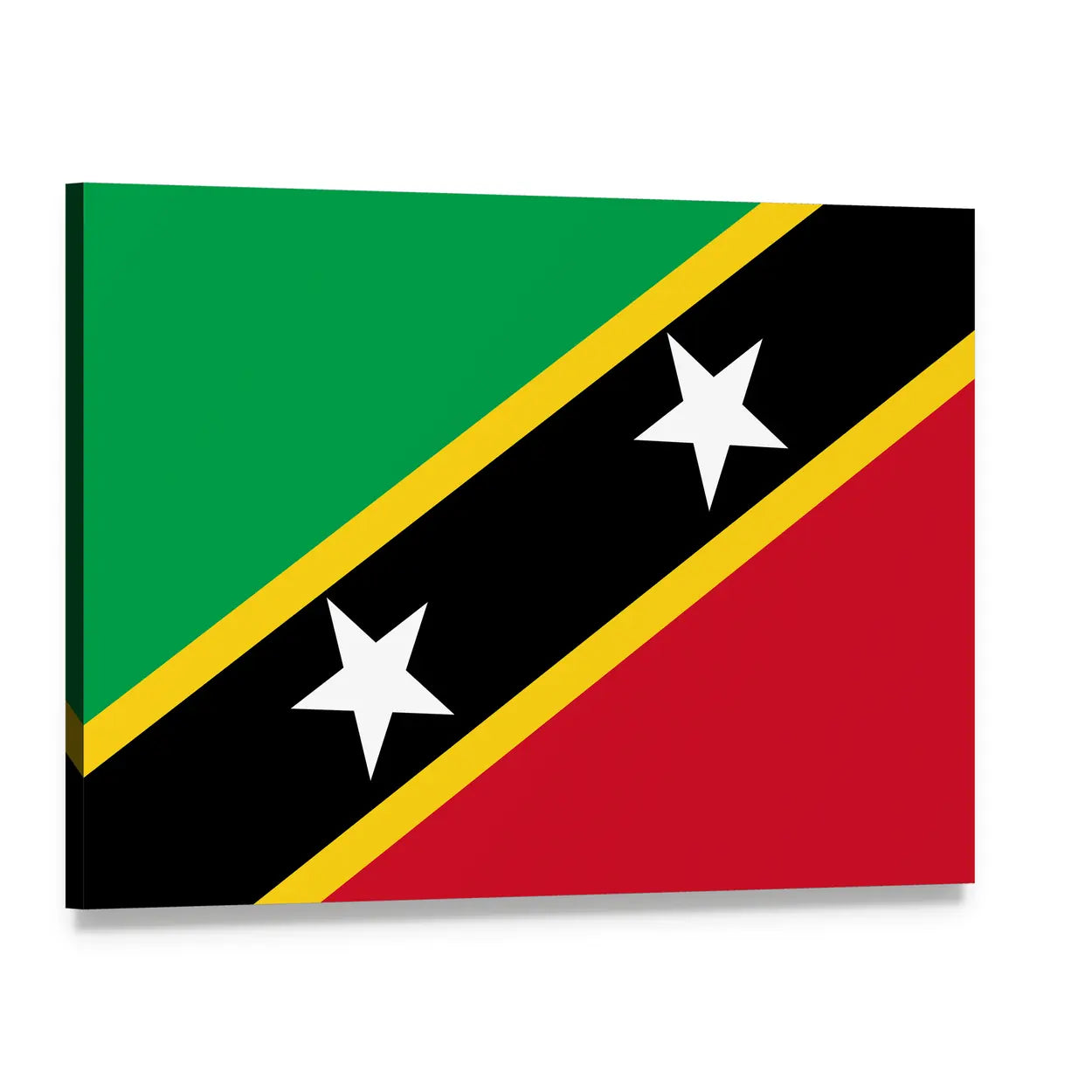 Saint Kitts and Nevis Flag Canvas Wall Art, single panel gallery wrapped canvas, angled product view