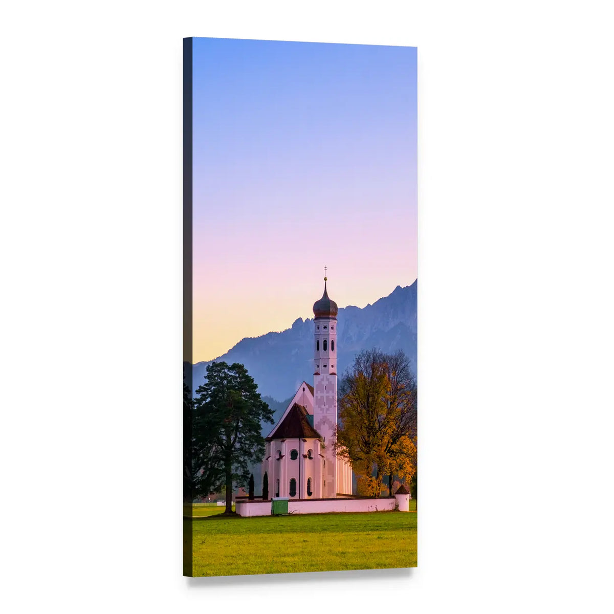 St Coloman Church in Bavaria Vertical Canvas Wall Art, 1 panel 1 Vertical layout gallery wrapped canvas set, angled product view
