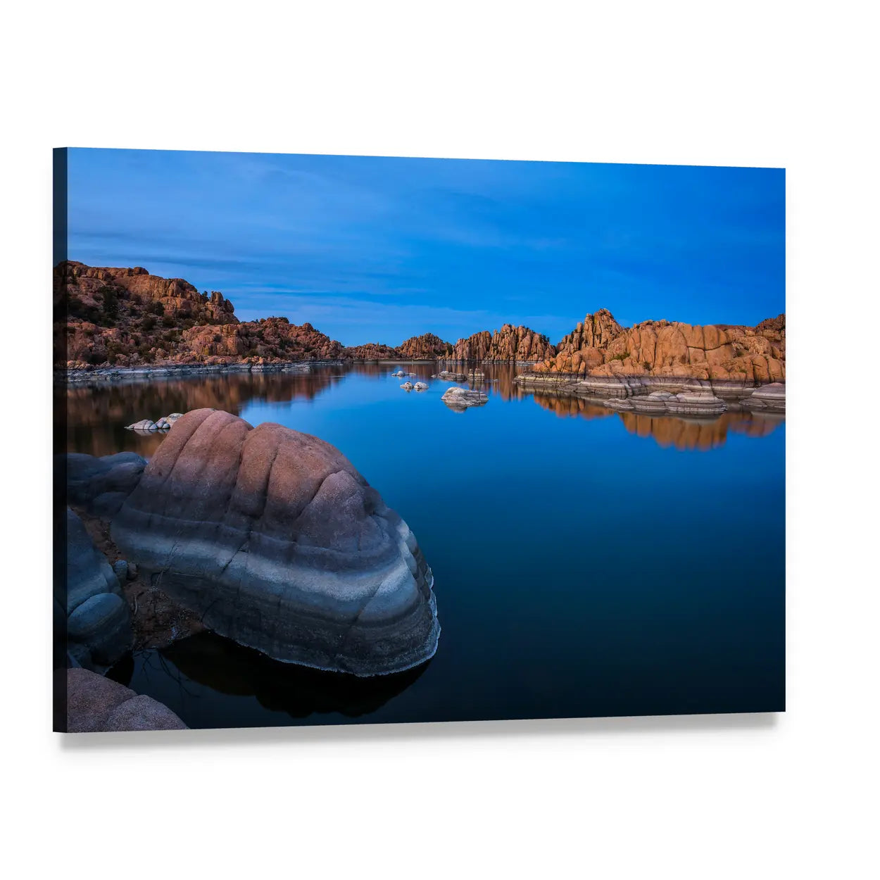 Sunset Over Watson Lake, Prescott Canvas Wall Art, single panel gallery wrapped canvas, angled product view
