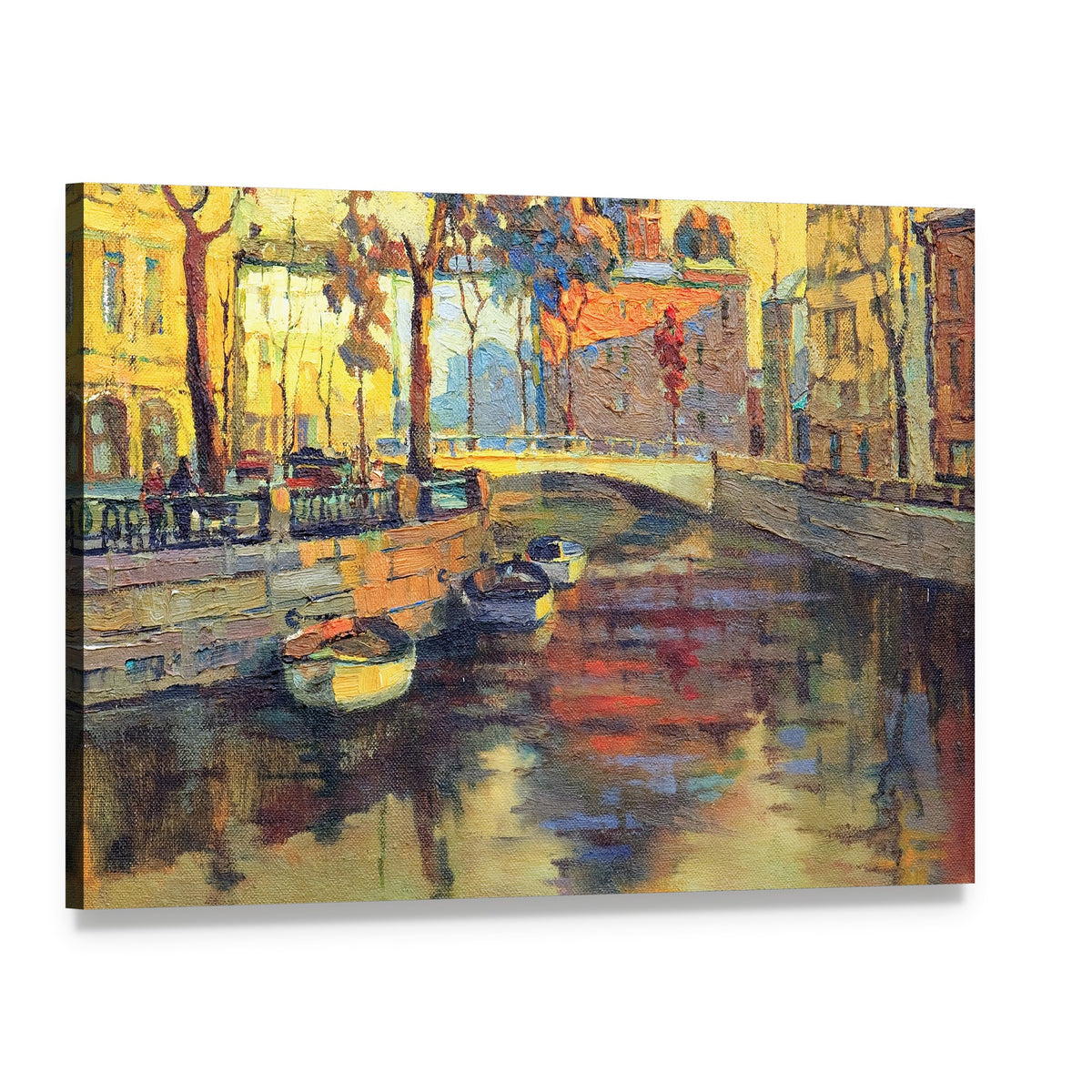 Streets of St Petersburg Canvas Wall Art, single panel gallery wrapped canvas, angled product view