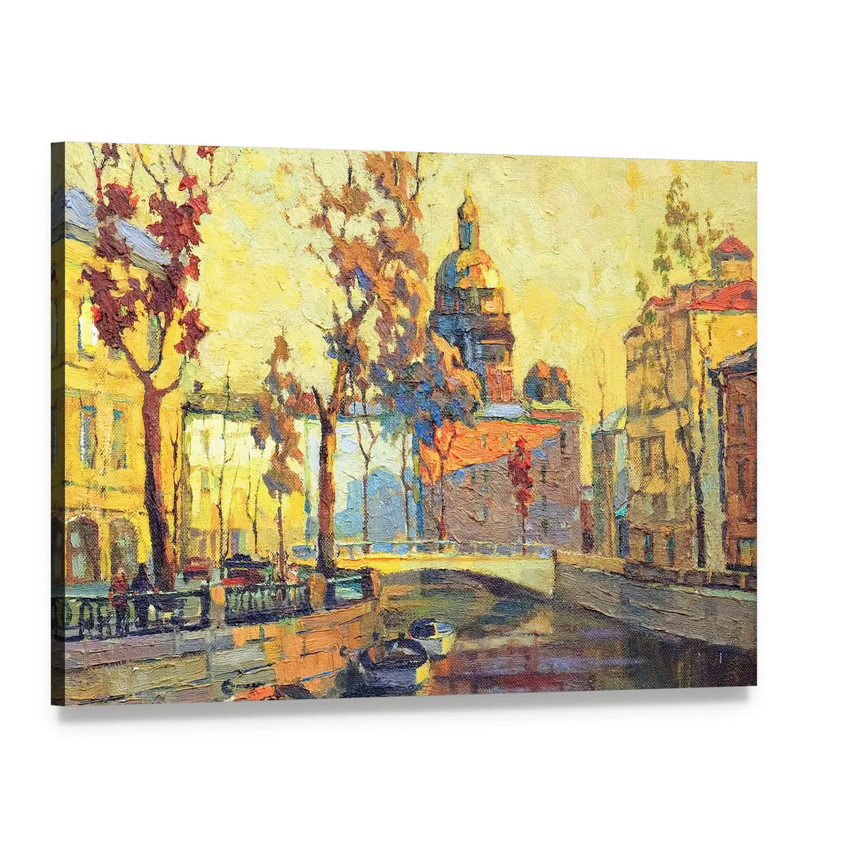Streets of St Petersburg Canvas Wall Art, single panel gallery wrapped canvas, angled product view