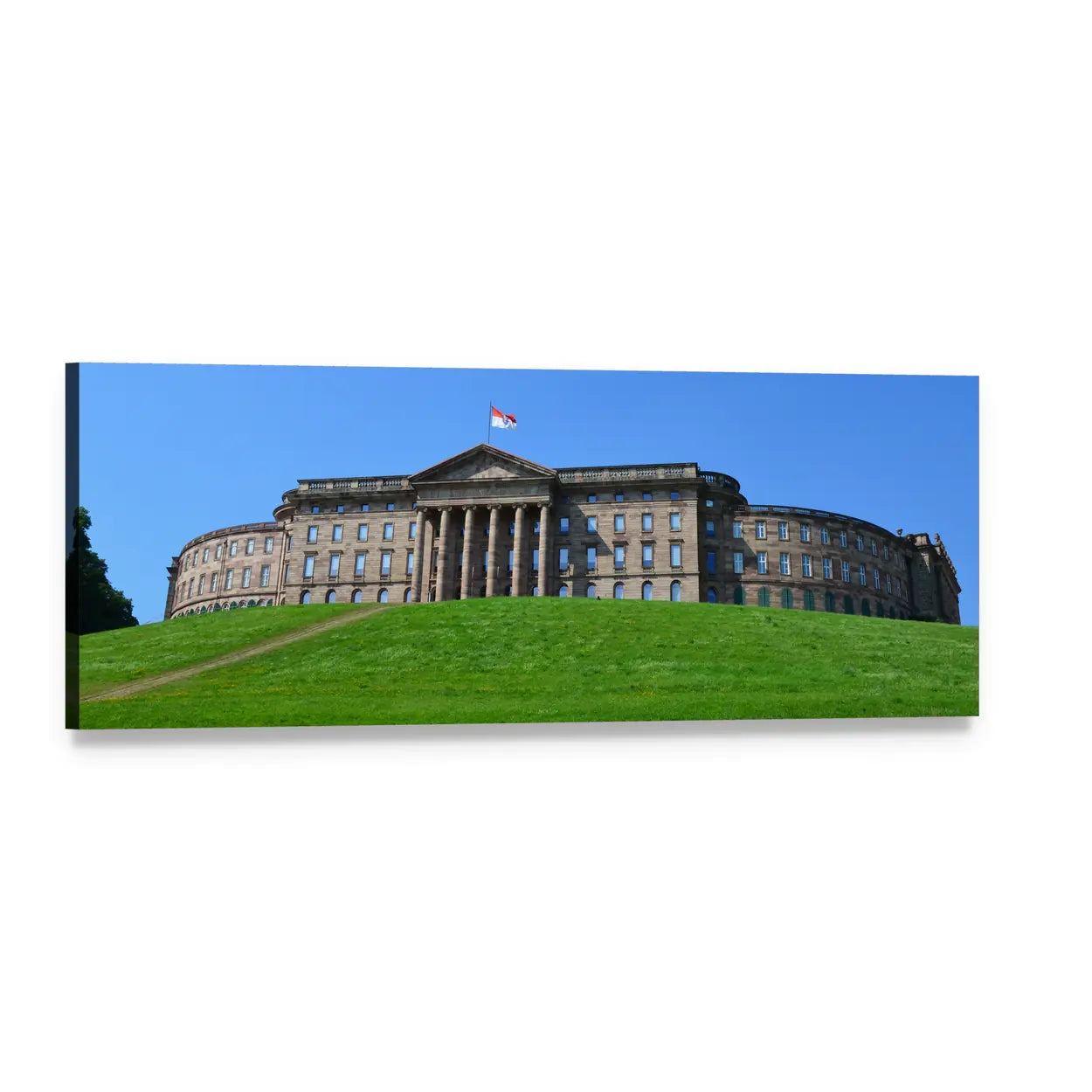 Wilhelmshoehe Castle Park Panoramic Canvas Wall Art, single panel gallery wrapped canvas, angled product view