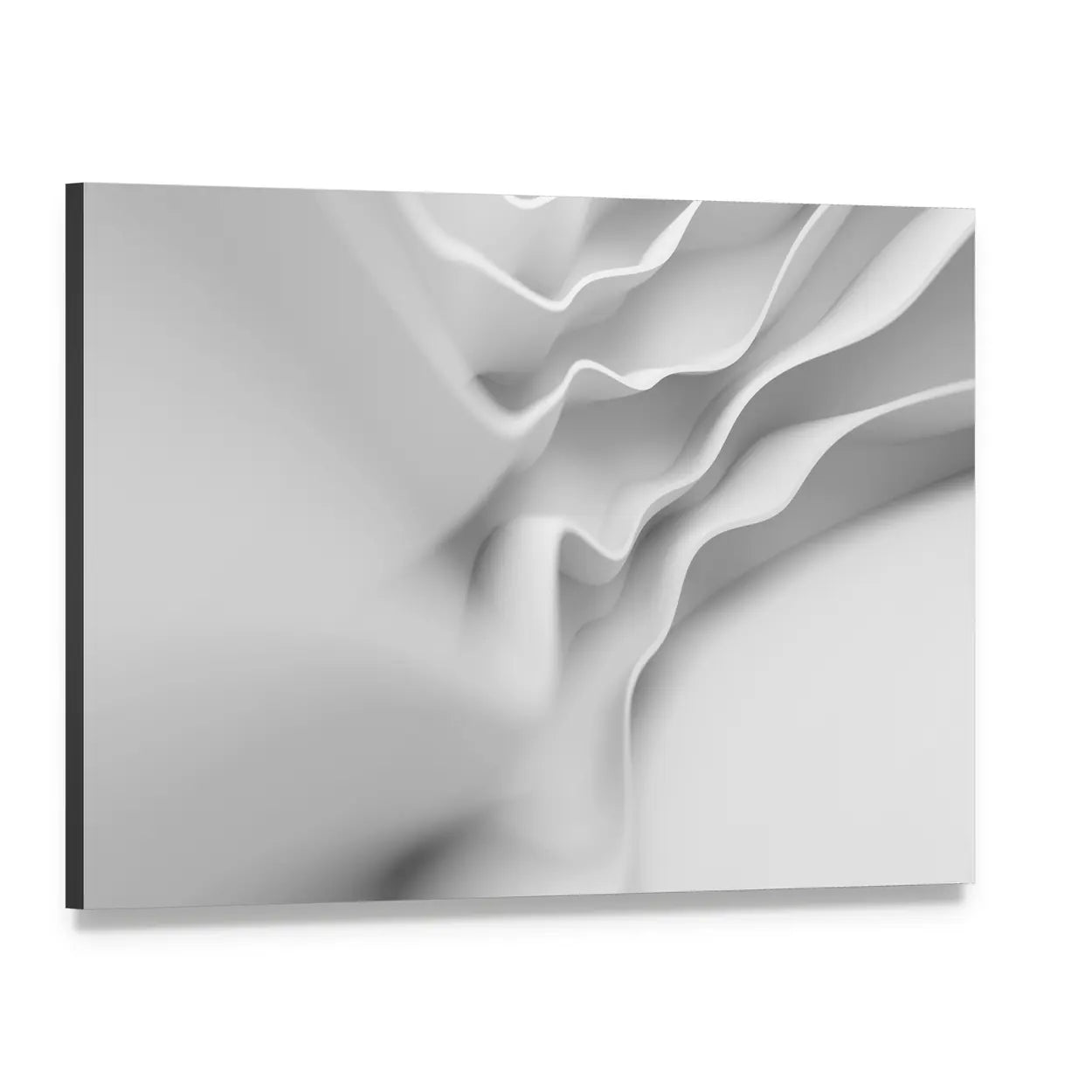 White Architectural Abstract with Layered Forms Canvas Wall Art, single panel gallery wrapped canvas, angled product view