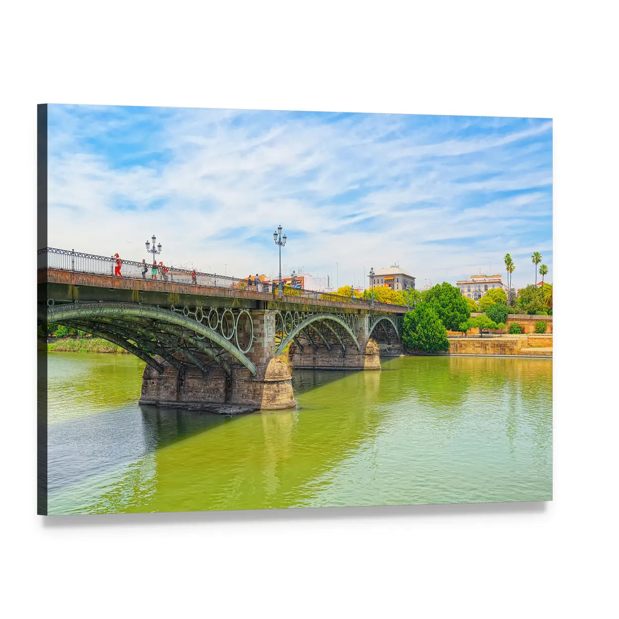 Bridge of Isabel Ii Canvas Wall Art, single panel gallery wrapped canvas, angled product view