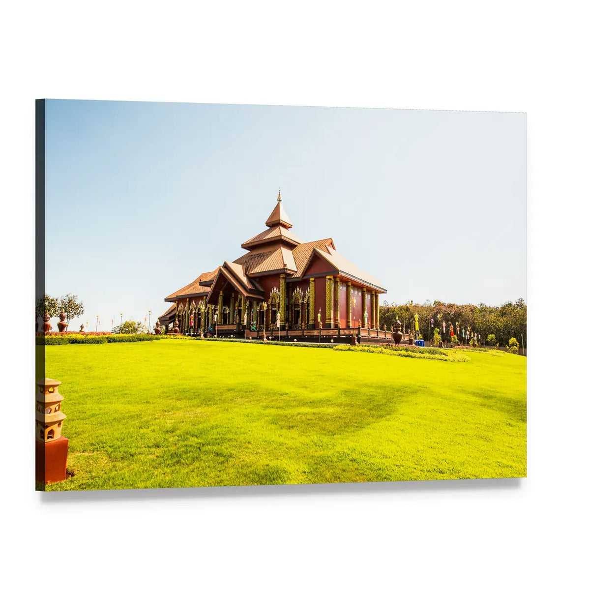Prayodkhunpol Wiang Kalong Temple Canvas Wall Art, single panel gallery wrapped canvas, angled product view