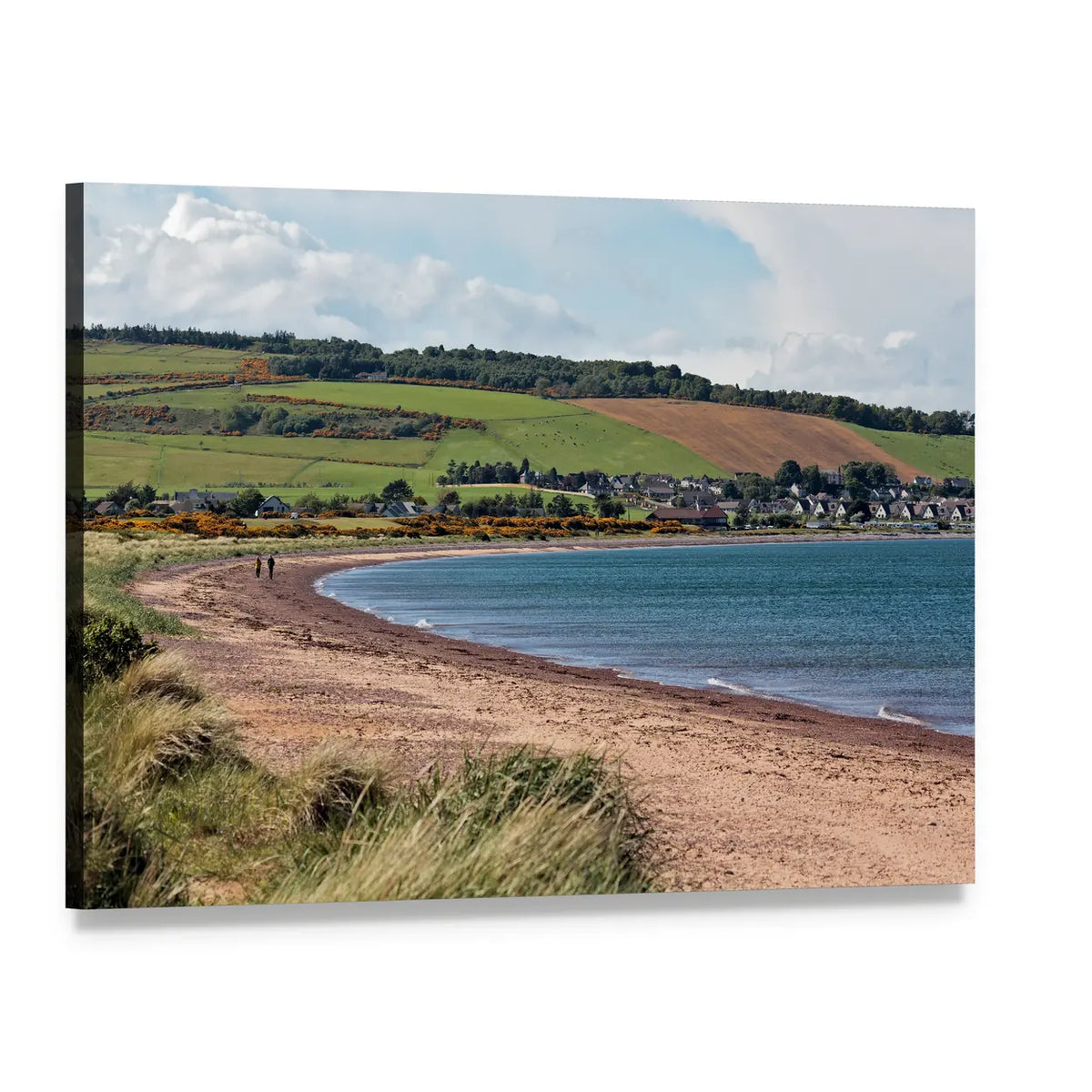 Rosemarkie Bay Beach Scene Canvas Wall Art, single panel gallery wrapped canvas, angled product view