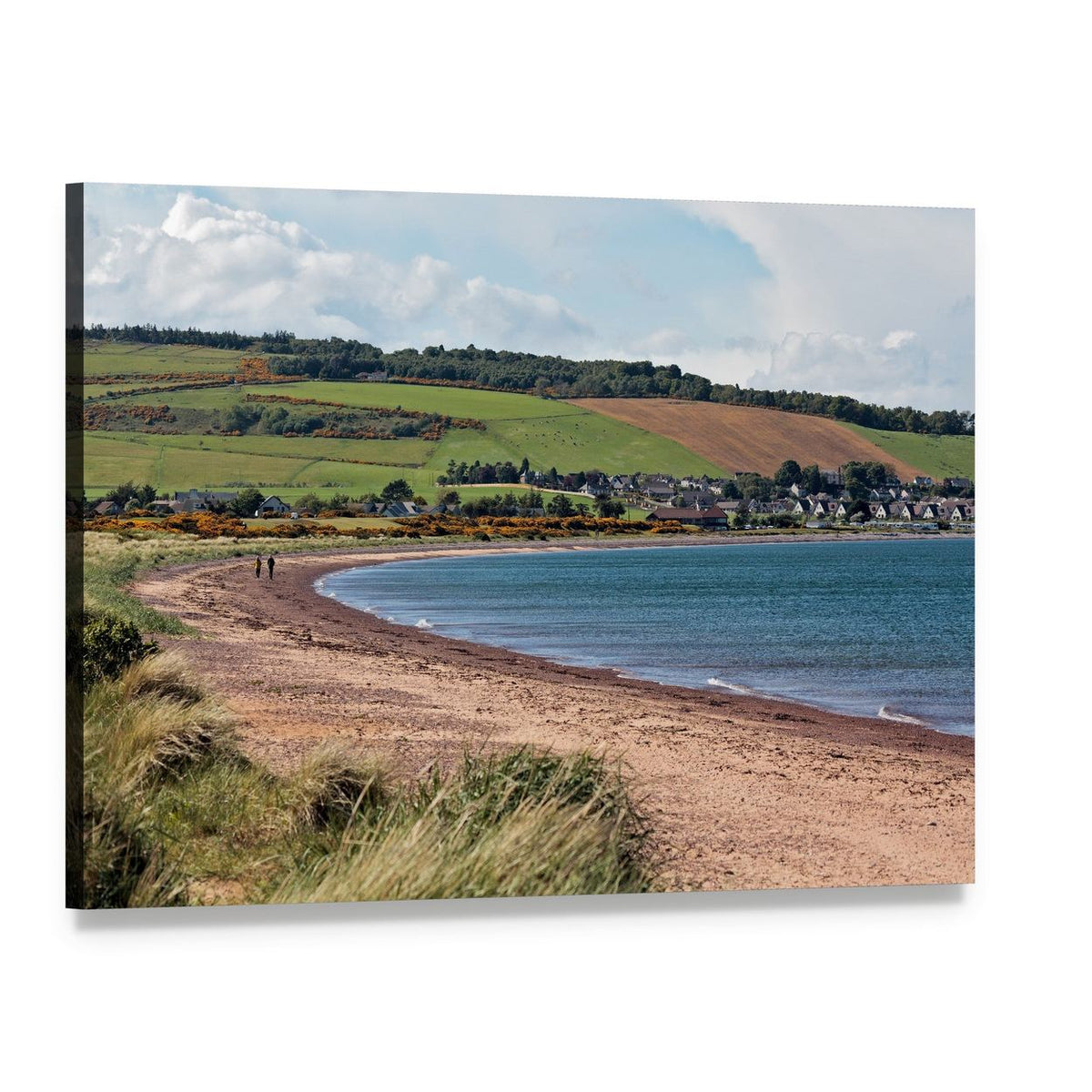 Rosemarkie Bay Coastal Landscape Canvas Wall Art, single panel gallery wrapped canvas, angled product view