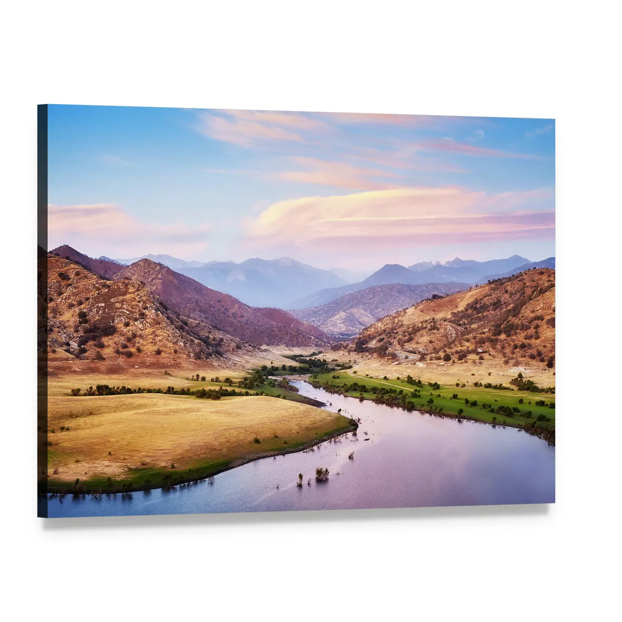 Yosemite National Park at Purple Sunset Canvas Wall Art, single panel gallery wrapped canvas, angled product view
