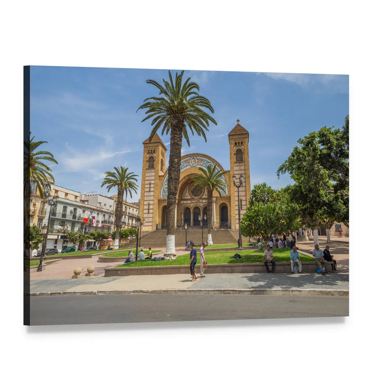 Sacred Heart Cathedral Canvas Wall Art, single panel gallery wrapped canvas, angled product view