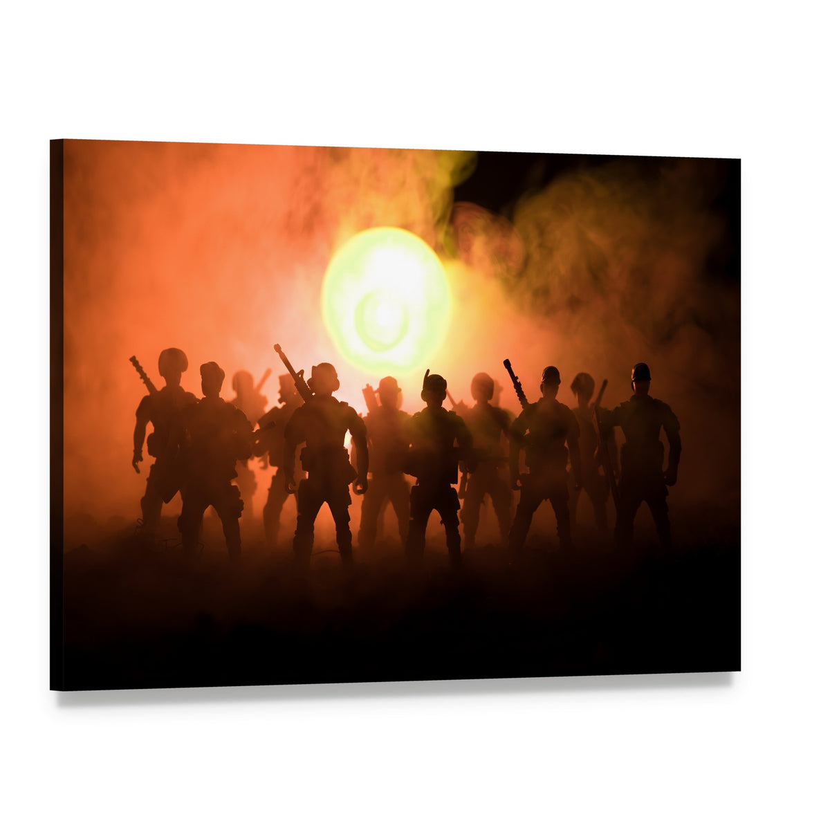 Anti-riot Police Soldiers Canvas Wall Art, single panel gallery wrapped canvas, angled product view