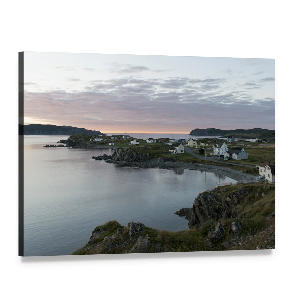 South Twillingate Island Harbor at Dawn Canvas Wall Art, single panel gallery wrapped canvas, angled product view