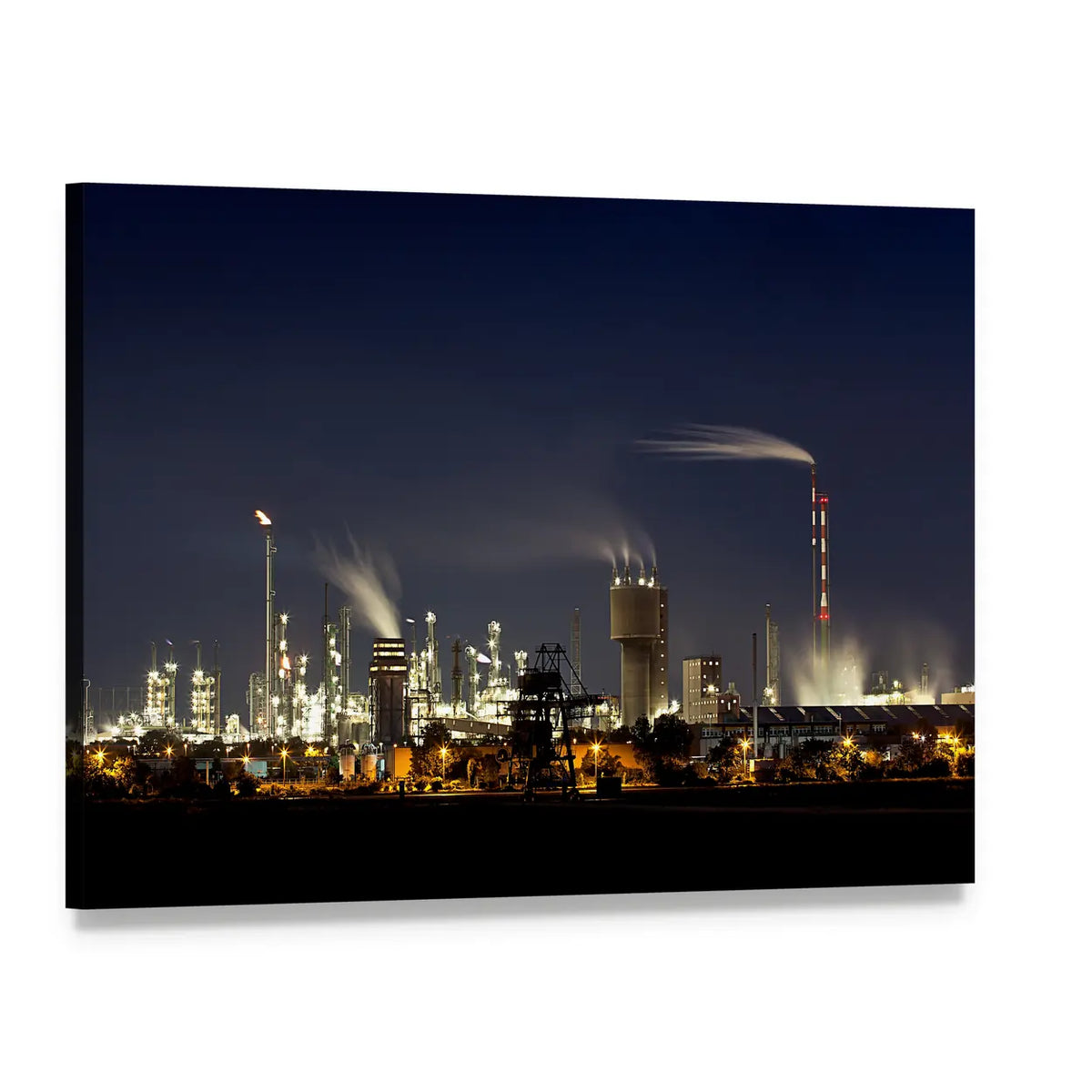 Chemical Factory in Ludwigshafen Canvas Wall Art, single panel gallery wrapped canvas, angled product view