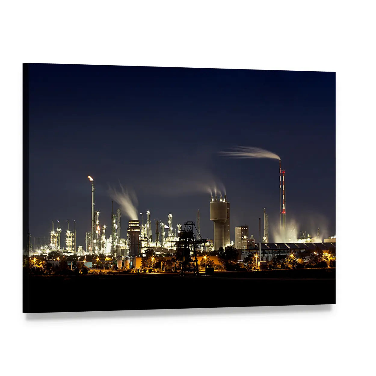 Chemical Factory in Ludwigshafen Canvas Wall Art, single panel gallery wrapped canvas, angled product view