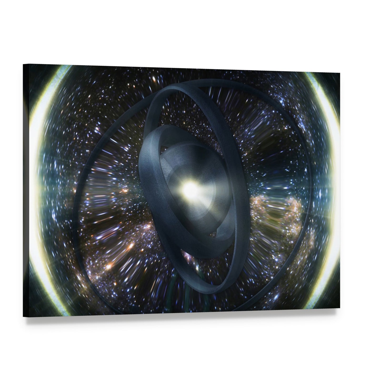 Wormhole Through Time and Space Canvas Wall Art, single panel gallery wrapped canvas, angled product view