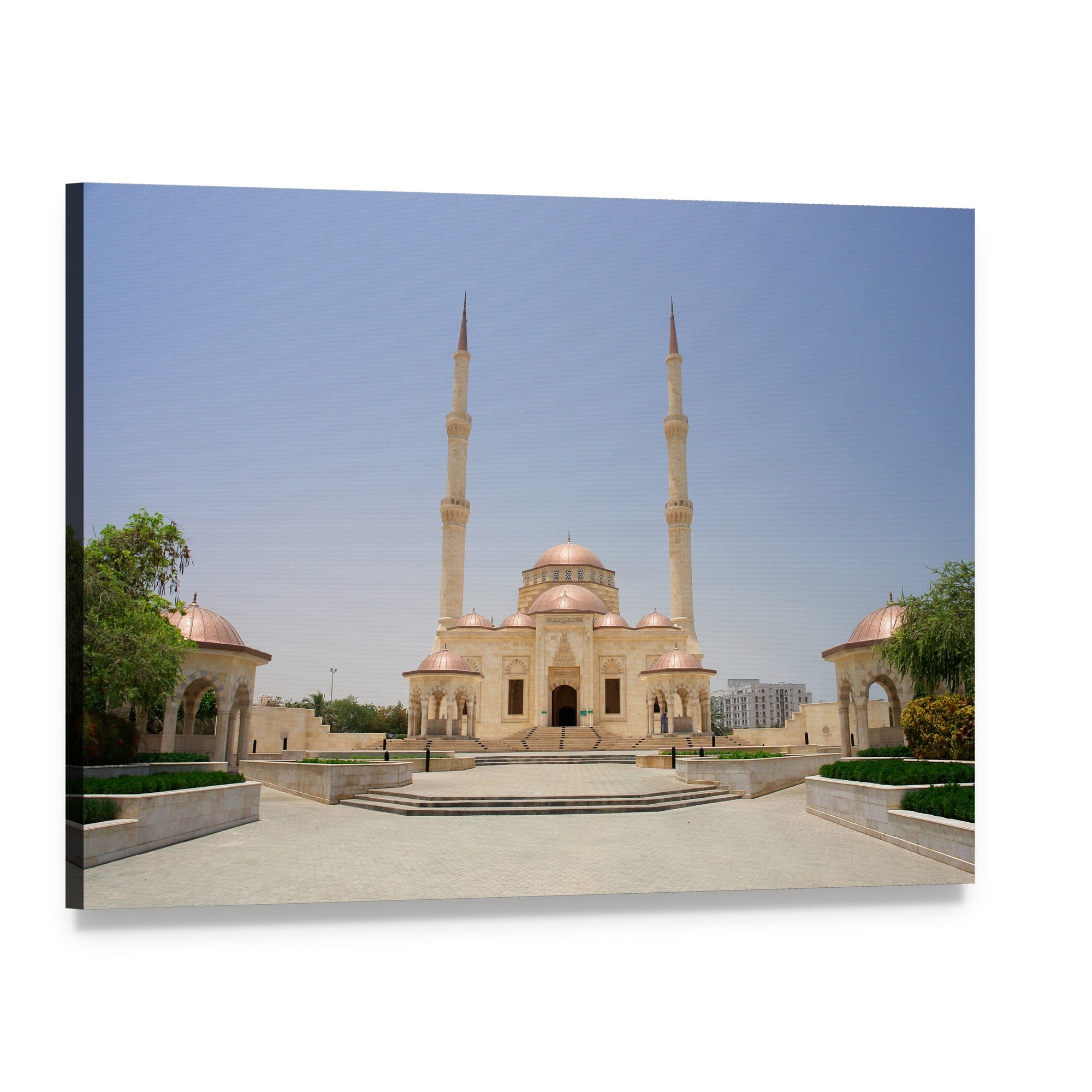 Sultan Taymoor Grand Mosque Canvas Wall Art, single panel gallery wrapped canvas, angled product view