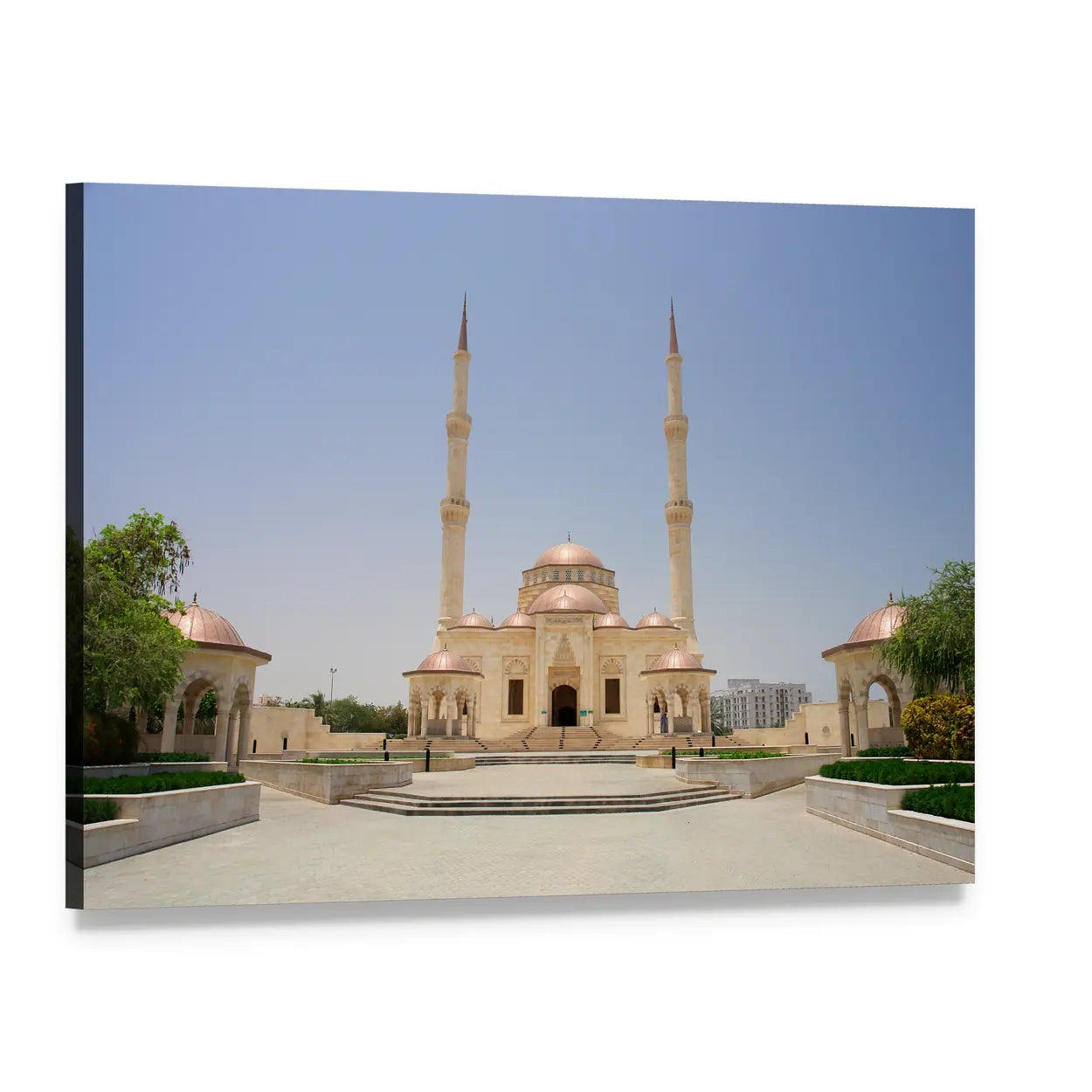 Sultan Taymoor Grand Mosque Canvas Wall Art, single panel gallery wrapped canvas, angled product view