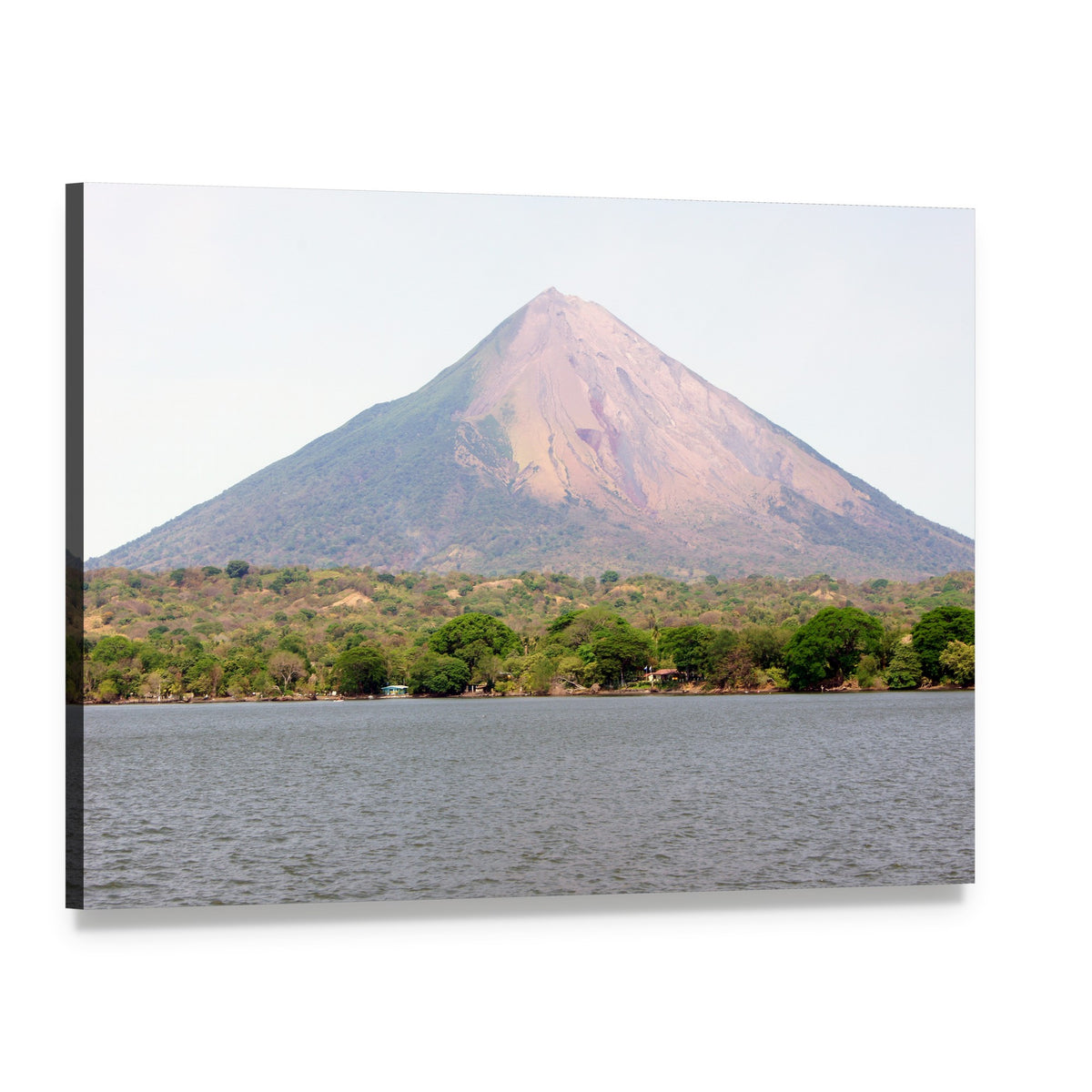 Nicaragua Lake with Conical Volcano Canvas Wall Art, single panel gallery wrapped canvas, angled product view