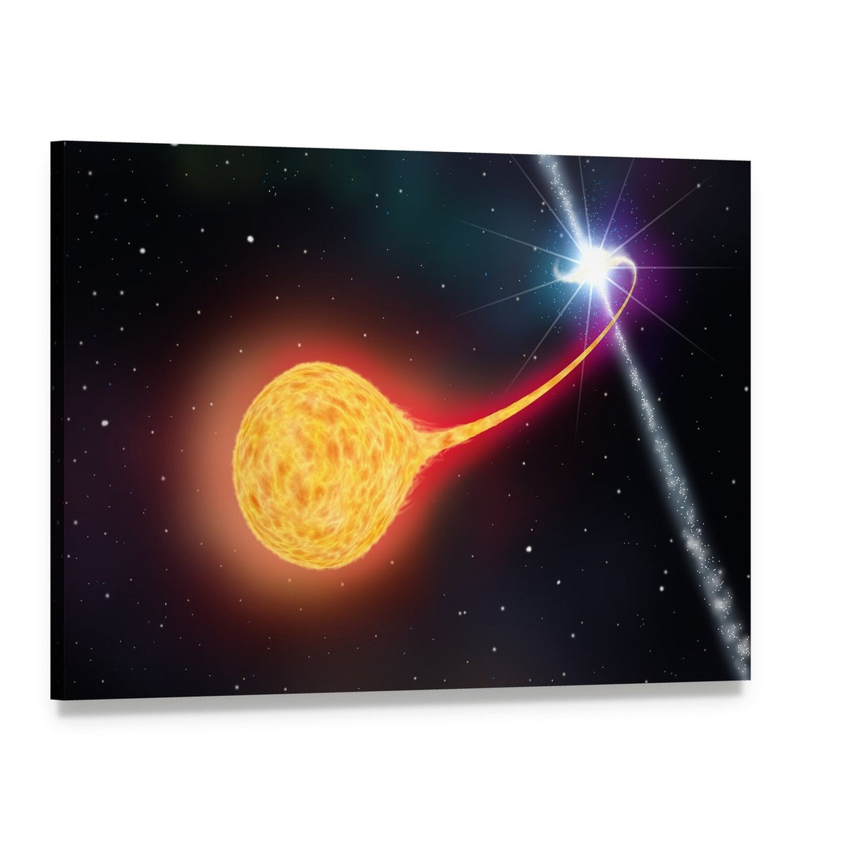 Star Absorption by a Black Hole Pulsar Canvas Wall Art, single panel gallery wrapped canvas, angled product view