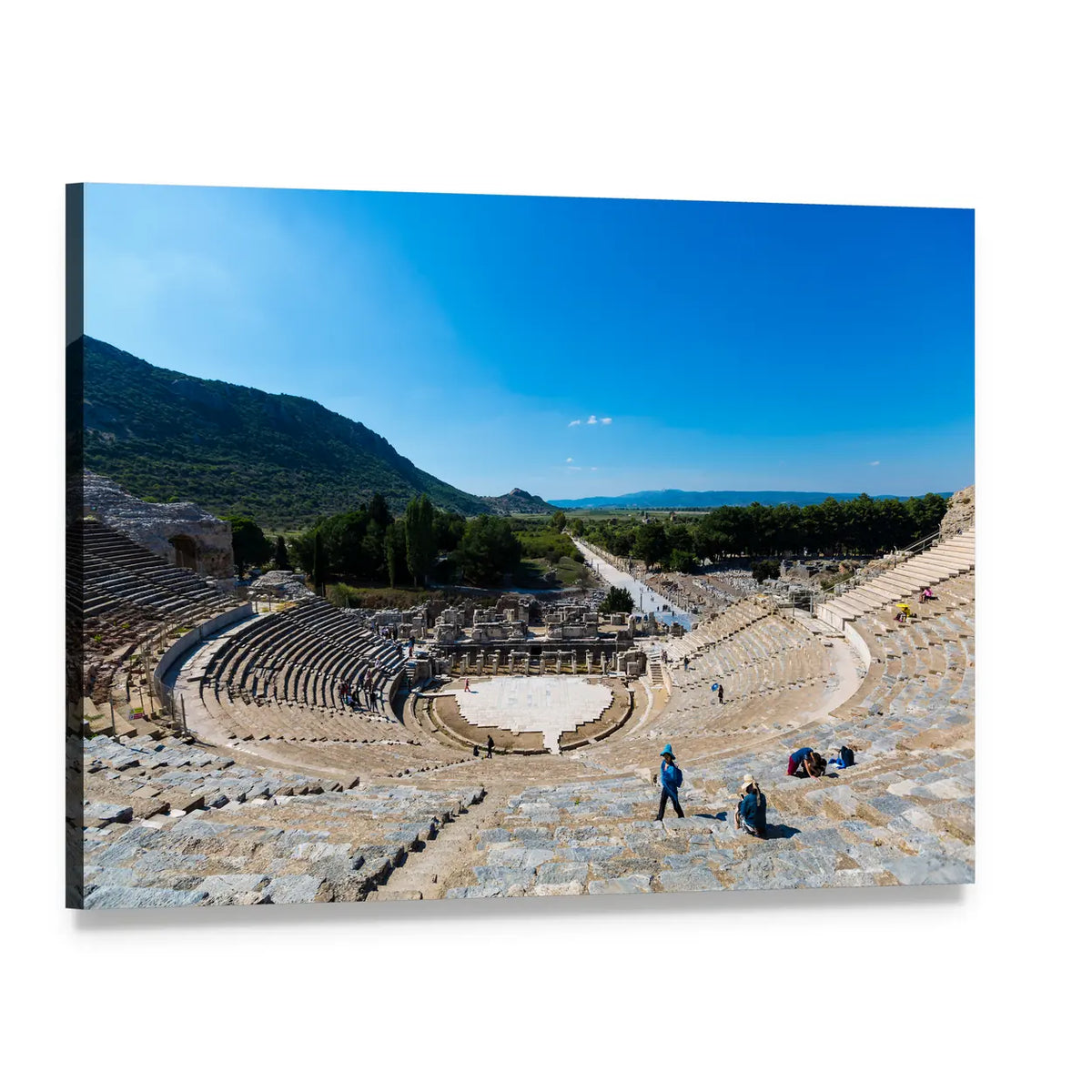 Grand Ancient Amphitheater Photograph Canvas Wall Art, single panel gallery wrapped canvas, angled product view