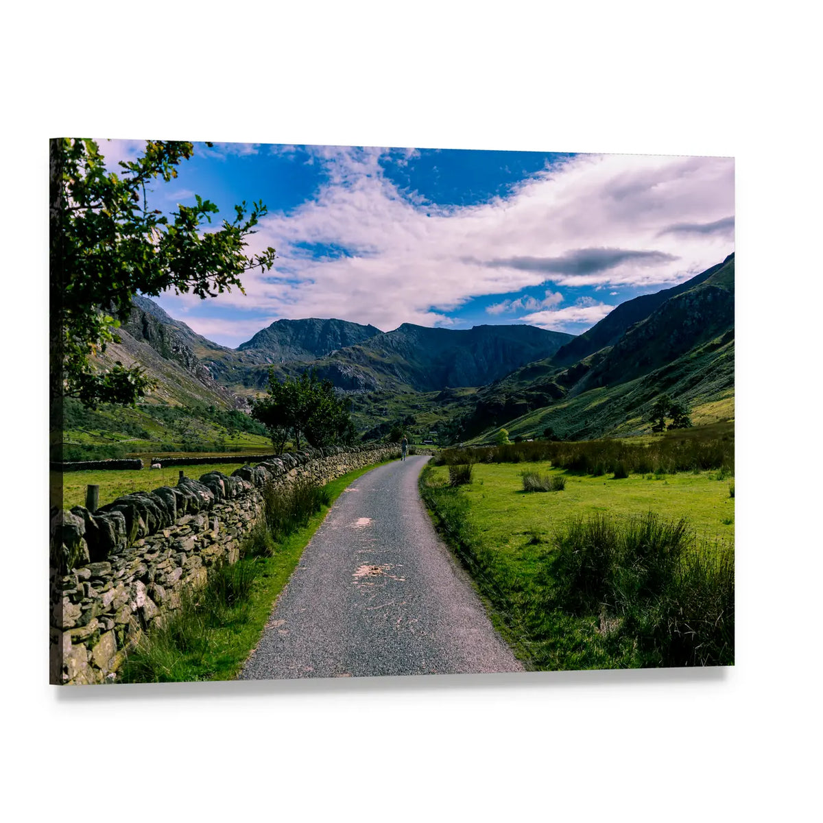 Snowdonia National Park Canvas Wall Art, single panel gallery wrapped canvas, angled product view
