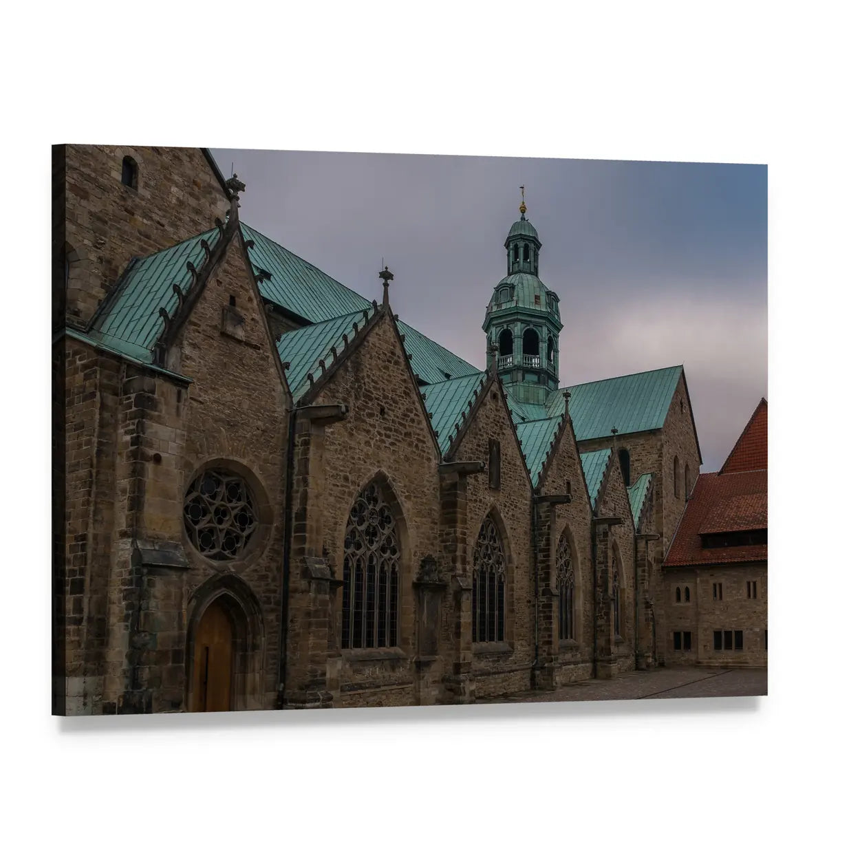 Hildesheim Cathedral Germany Canvas Wall Art, single panel gallery wrapped canvas, angled product view