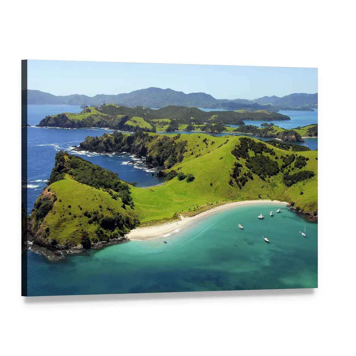 Waewaetorea Island Turquoise Bay Canvas Wall Art, single panel gallery wrapped canvas, angled product view