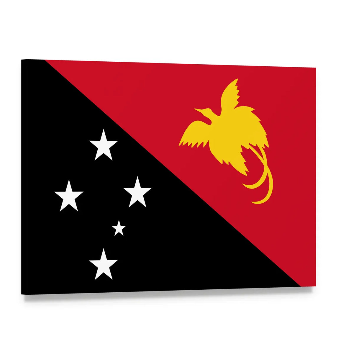 Papua New Guinea Flag Artwork Canvas Wall Art, single panel gallery wrapped canvas, angled product view
