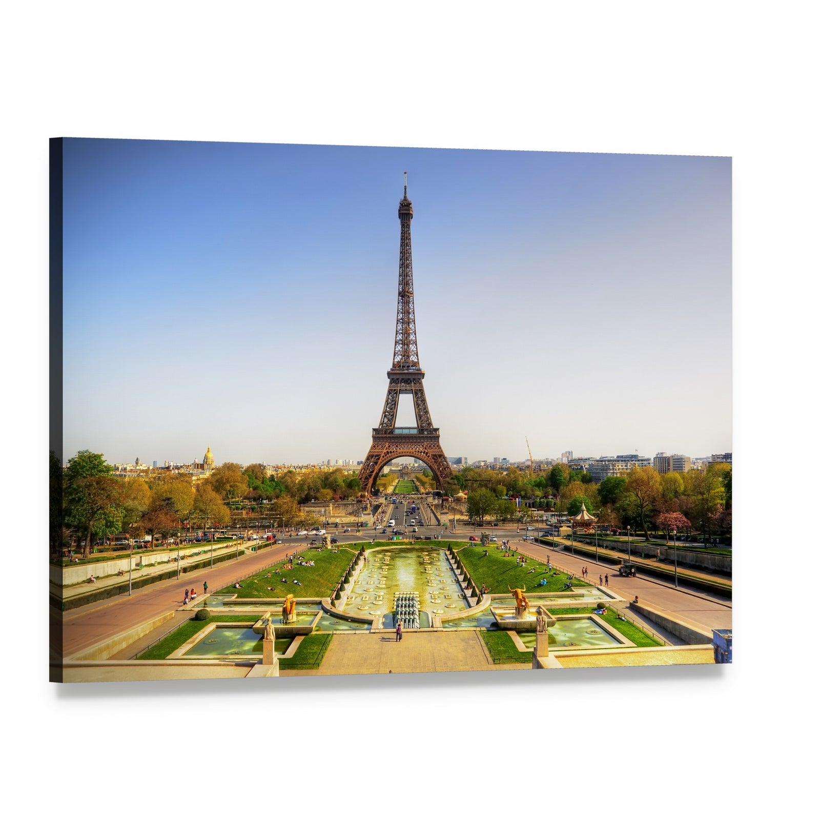 Eiffel Tower in Paris Canvas Wall Art, single panel gallery wrapped canvas, angled product view